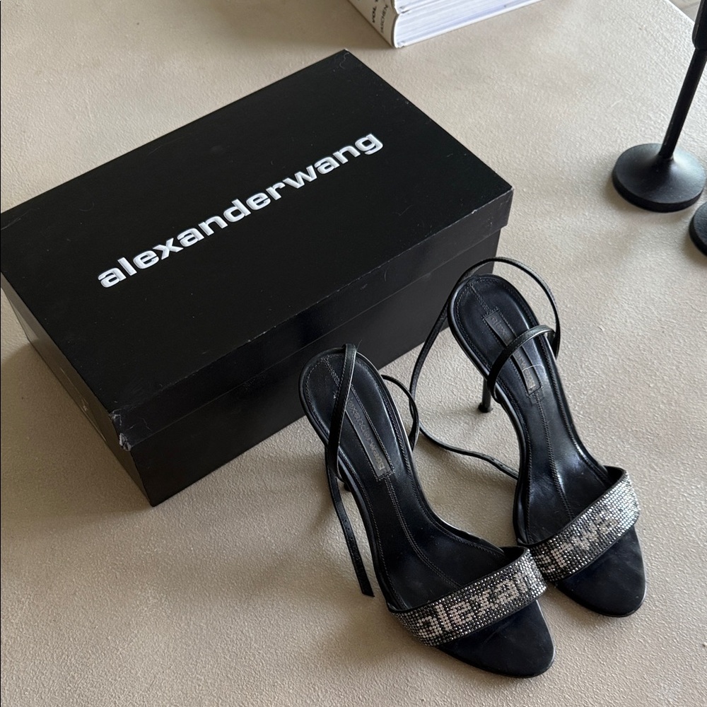 Alexander Wang Black Heels with Silver Accents
